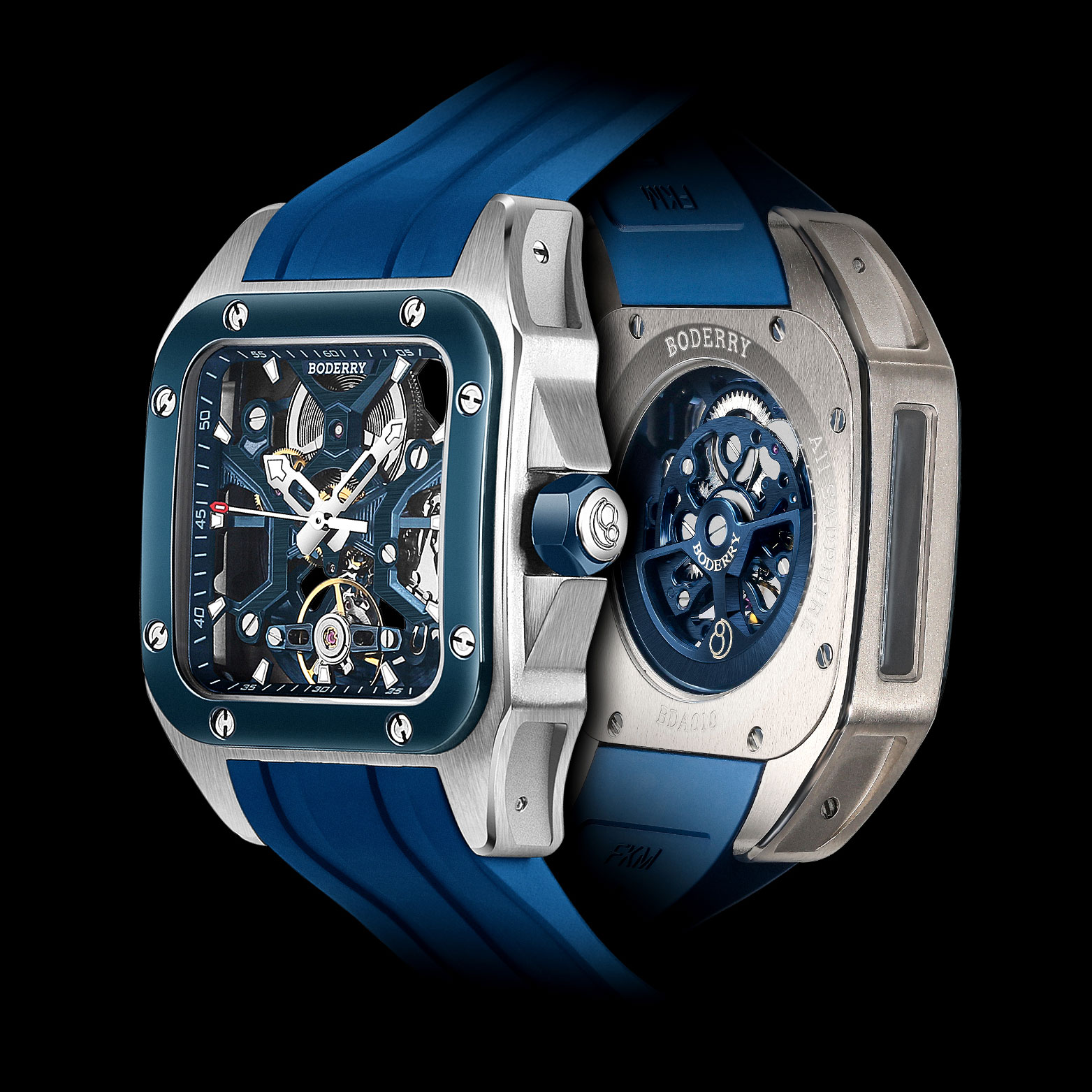 Luxury Watch Rubber Strap - BODERRY jam tangan mekanis otomatis pria,