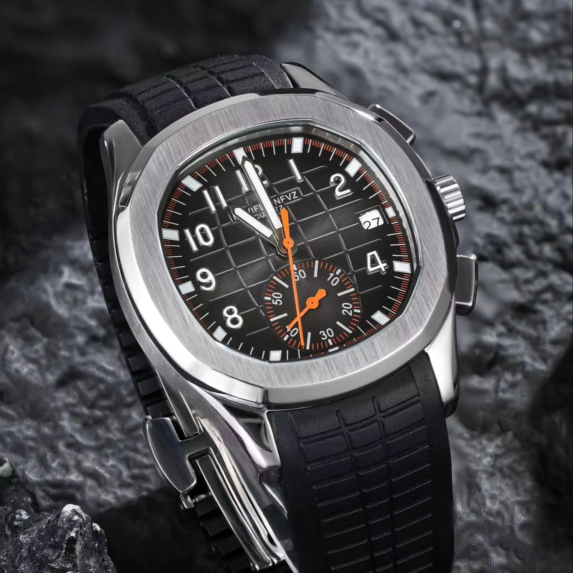 Luxury Watch Rubber Strap - Jam Tangan Mewah Pria 40MM NAVIFLZ