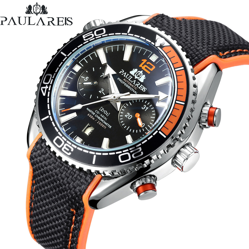 Luxury Watch Rubber Strap - PAULAREIS P Jam Tangan Mekanis Otomatis
