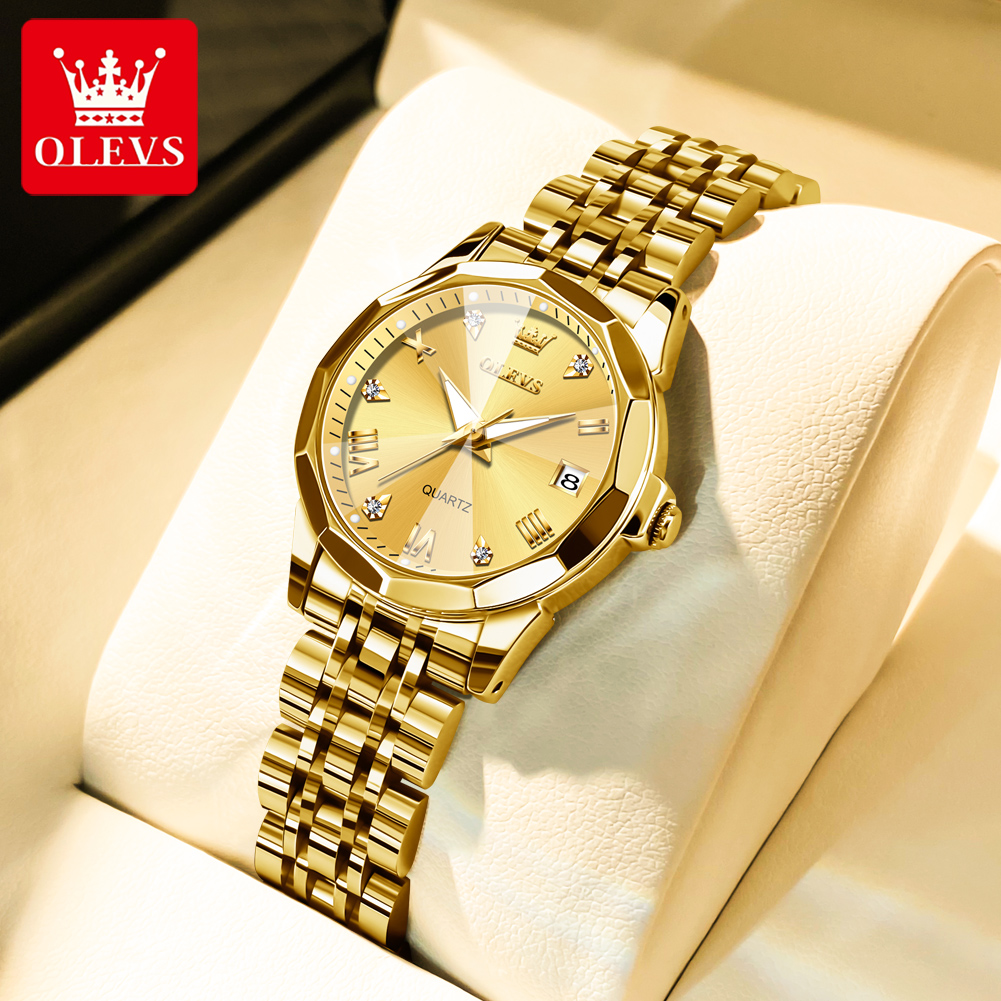 Luxury Watch Girl - OLEVS jam tangan emas wanita, arloji