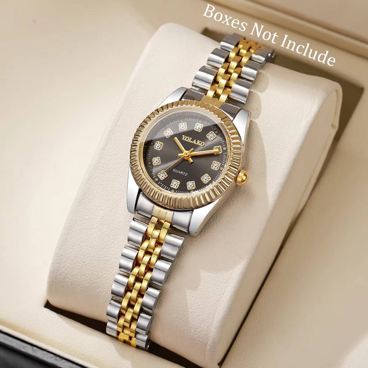 Luxury Watch Organizer - Jam Tangan Kuarsa Wanita Berlian Imitasi