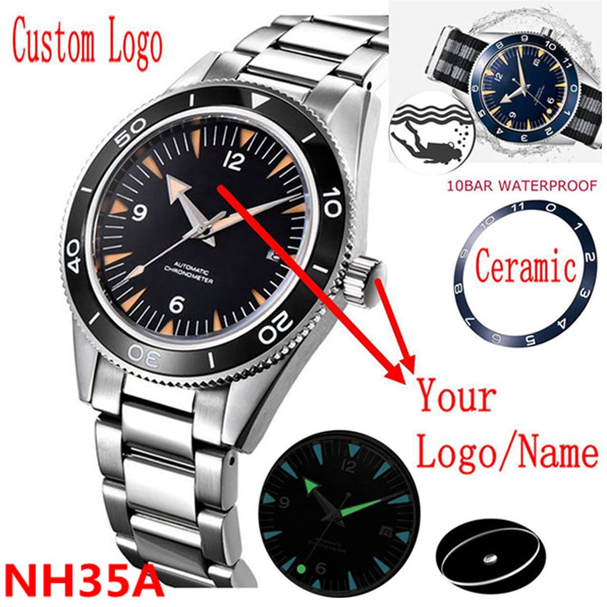 Logo Kustom NH35 Jam Tangan Pe - Luxury Watch Quality ulasan dan harga