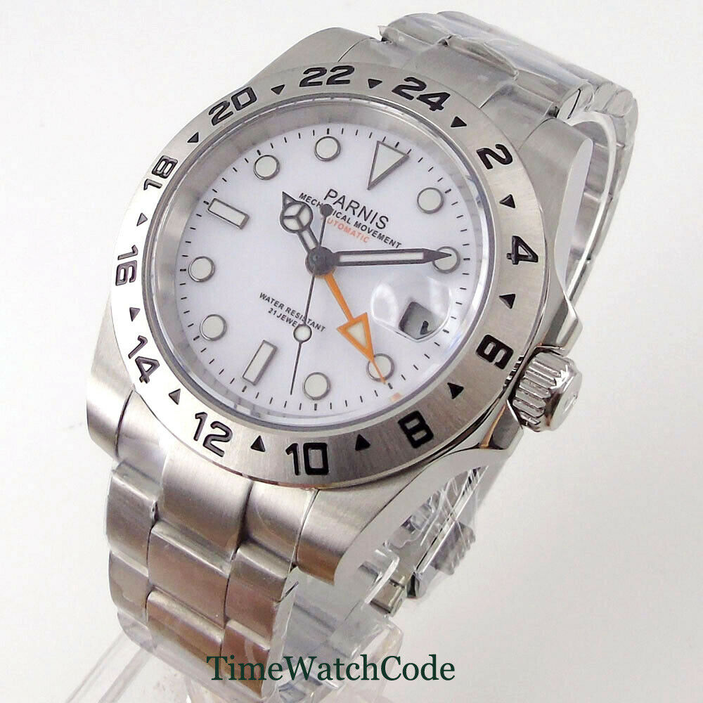 Parnis jam tangan pria otomati - Gmt Dual Timezone Watch ulasan dan harga