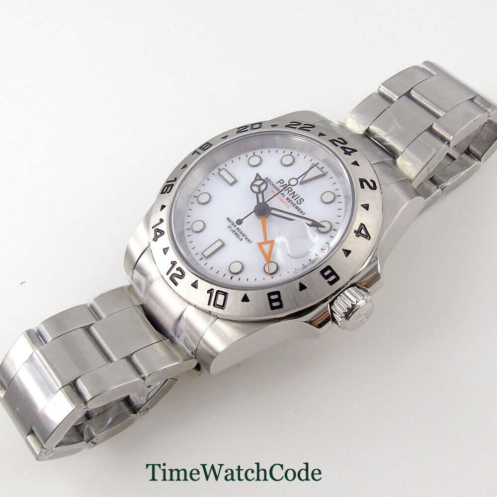 Parnis jam tangan pria otomati - Gmt Dual Timezone Watch ulasan dan harga
