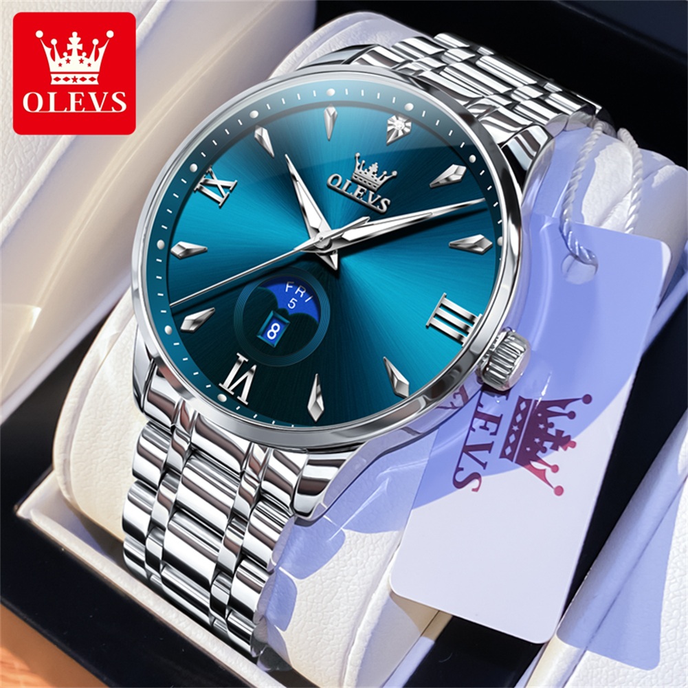 OLEVS Moon Phase Jam Tangan Pr - Luxury Watch For Men ulasan dan harga