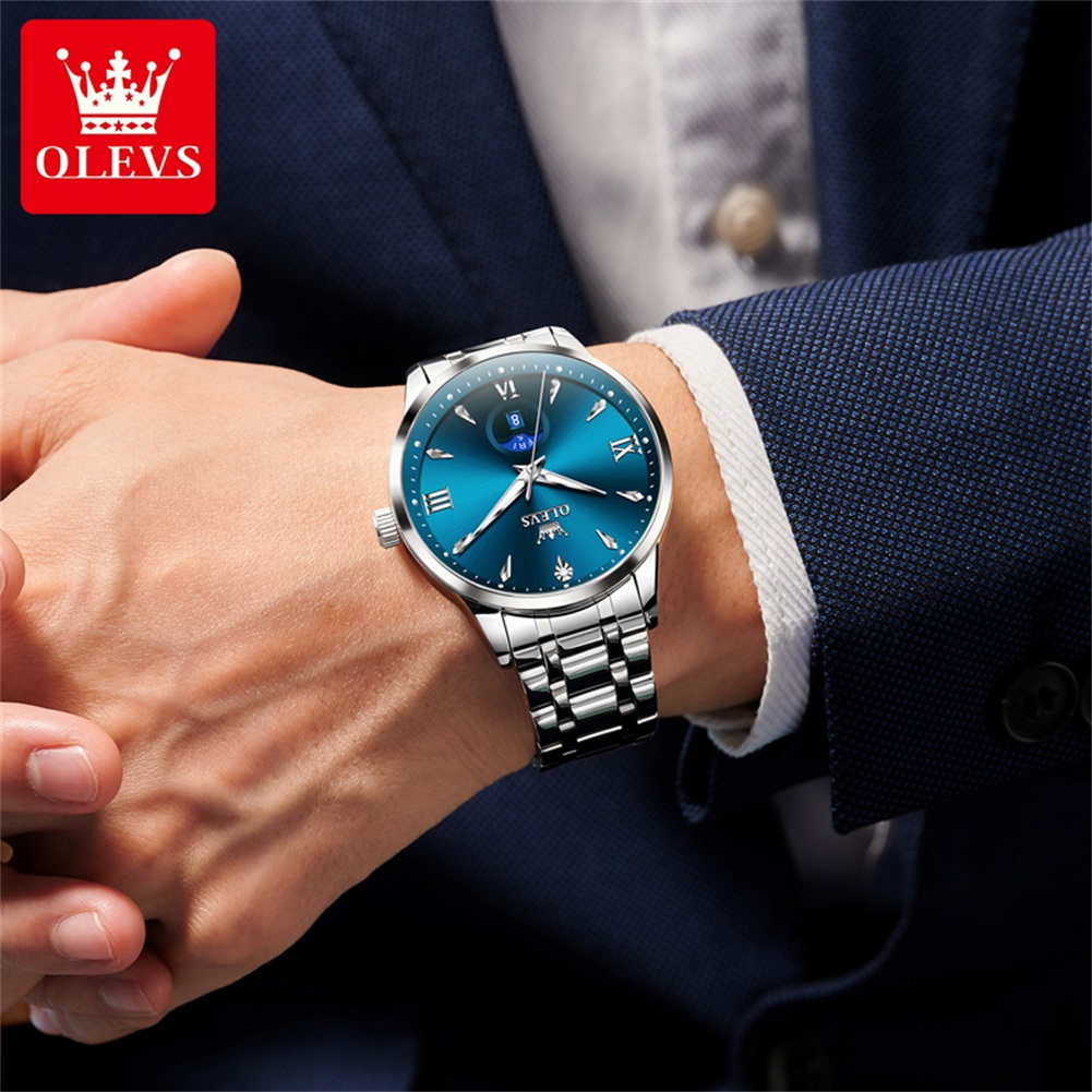 OLEVS Moon Phase Jam Tangan Pr - Luxury Watch For Men ulasan dan harga