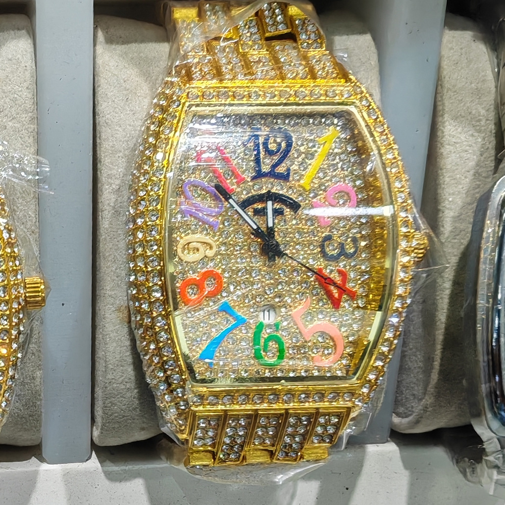 Jam Tangan Quartz Hip Hop Iced - Luxury Watch Brands Logo ulasan dan harga