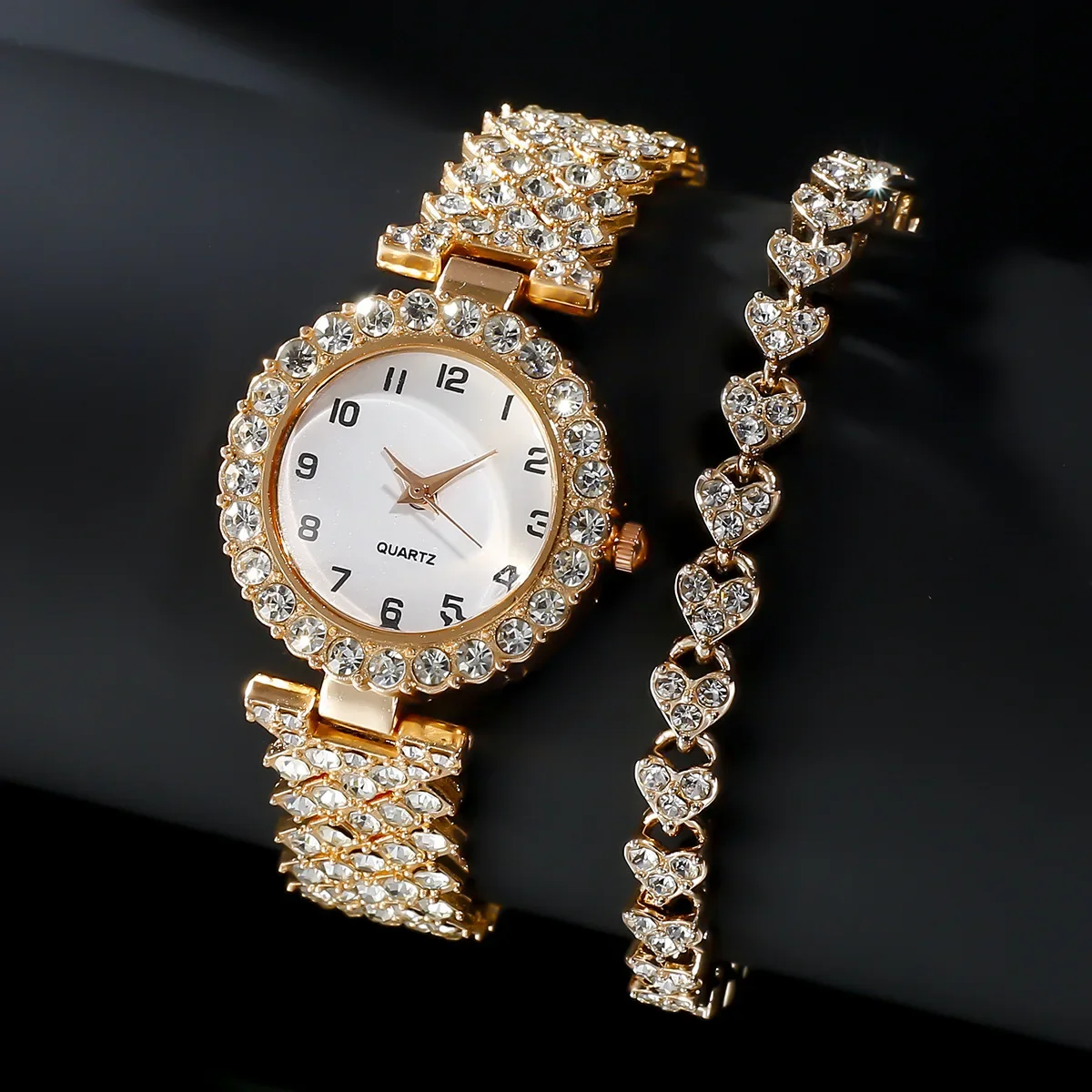 1pcs/2pcs Set Jam Tangan Wanit - Luxury Watch Girl ulasan dan harga