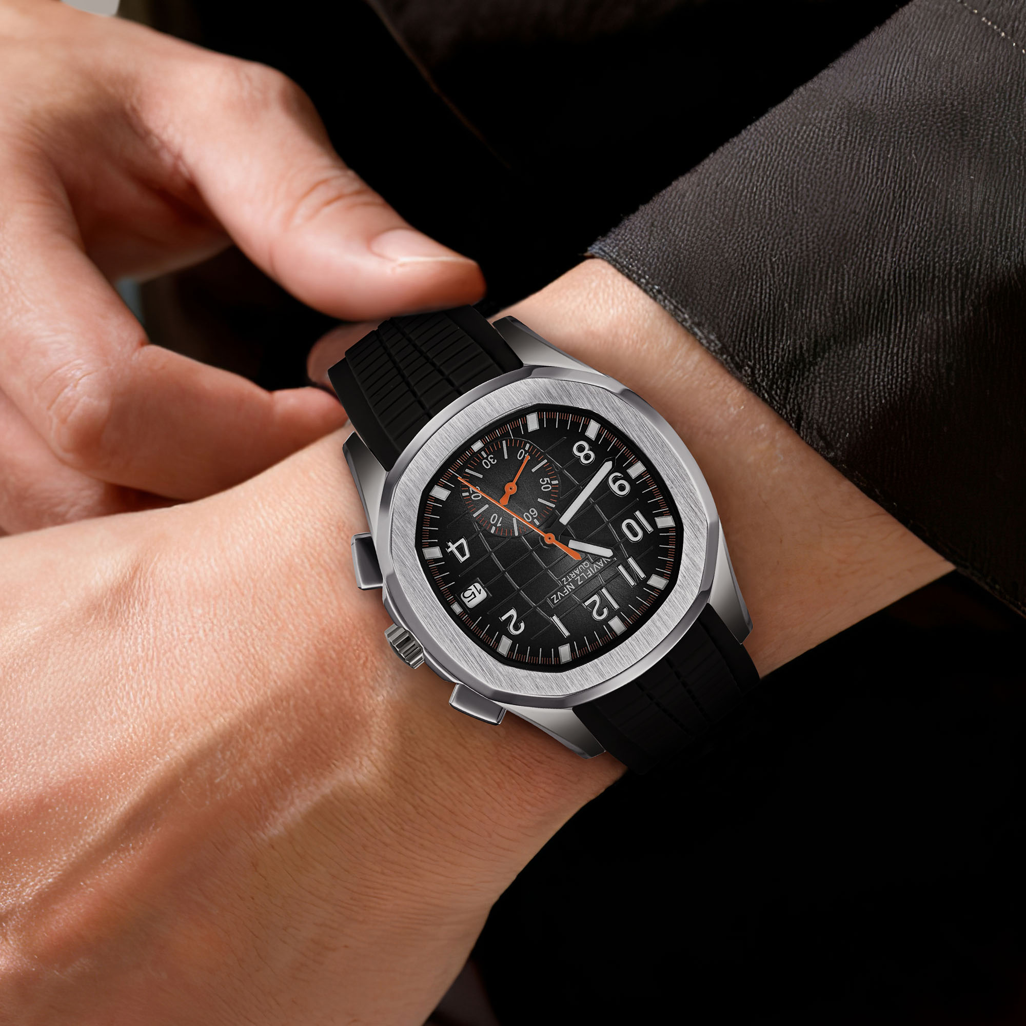Jam Tangan Mewah Pria 40MM NAV - Luxury Watch Rubber Strap ulasan dan harga