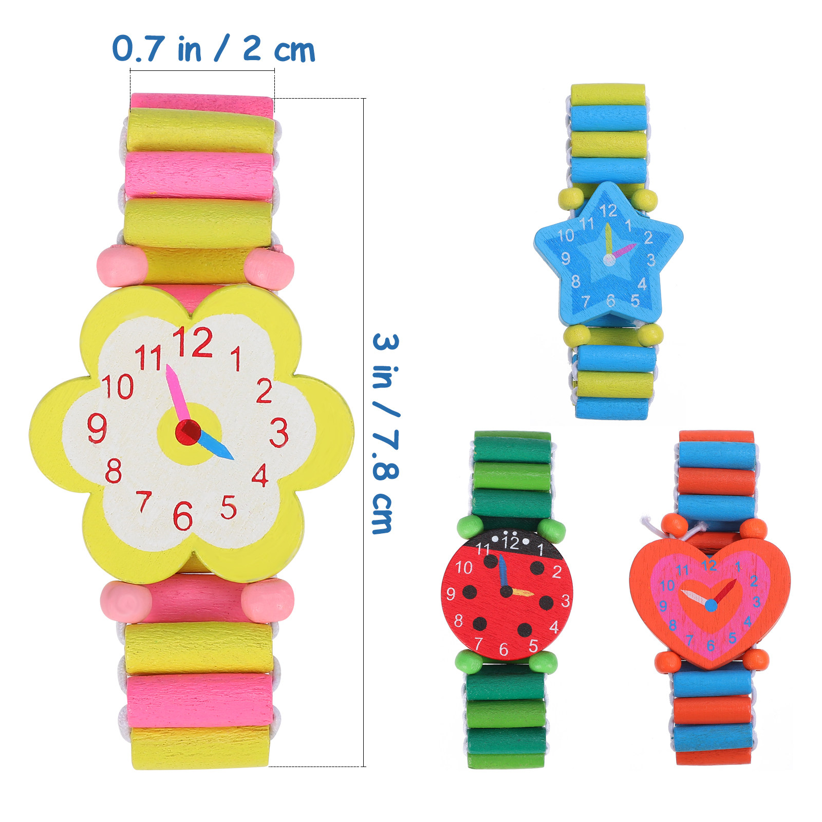 4 Buah Jam Tangan Kayu Kartun  - Luxury Watch Kids ulasan dan harga