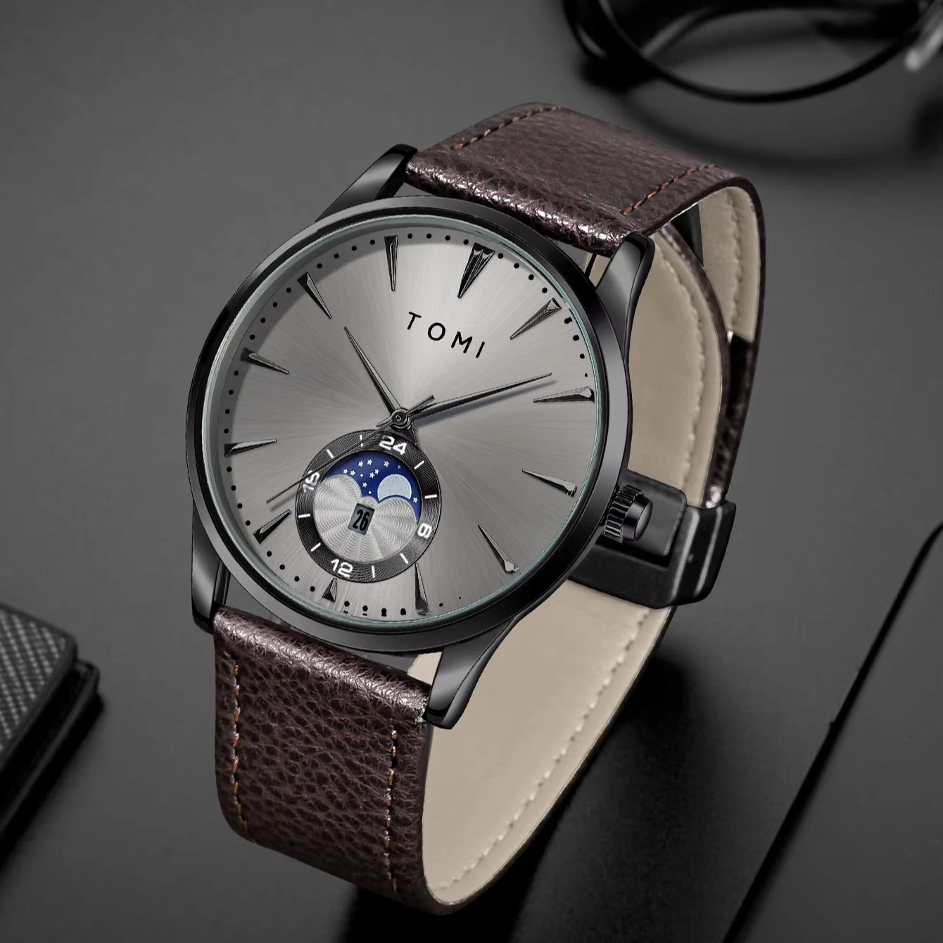 TOMI Set Jam Tangan Pria 2Pcs  - Luxury Watch Quality ulasan dan harga