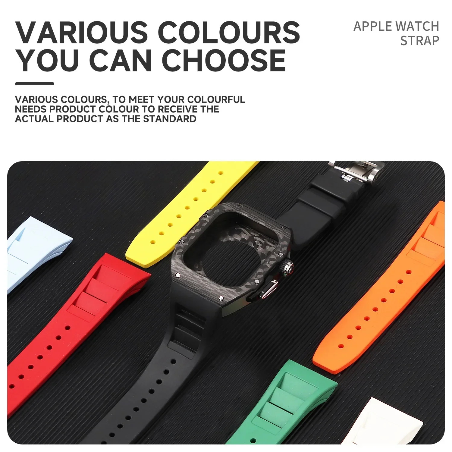 Casing Serat Karbon untuk Appl - Luxury Watch Rubber Strap ulasan dan harga
