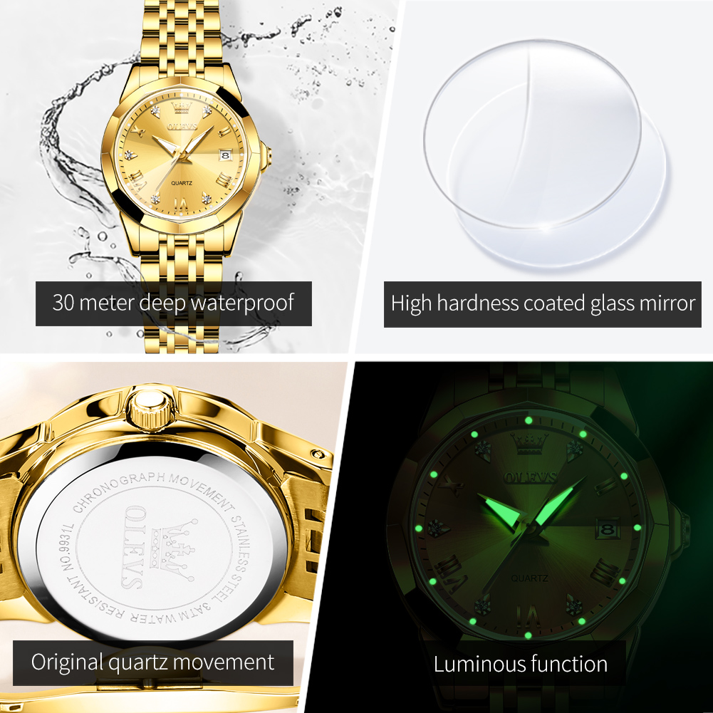 OLEVS jam tangan emas wanita,  - Luxury Watch Girl ulasan dan harga