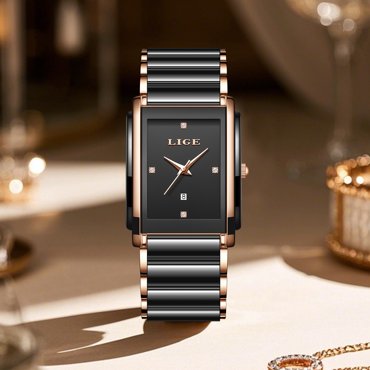 LIGE Jam Tangan Wanita Elegan  - Luxury Watch Organizer ulasan dan harga